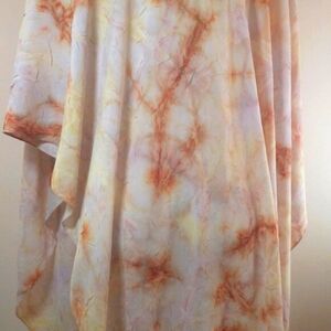 Lagenlook Poncho Kimono Shawl CoverUp Top Caftan One Size Boho Abstract Crinkled